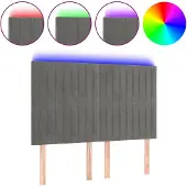 vidaXL Hoofdbord LED 144x5x118/128 cm fluweel lichtgrijs