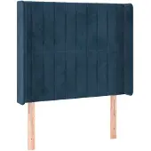vidaXL Hoofdbord met randen 93x16x118/128 cm fluweel donkerblauw