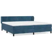 vidaXL Boxspring met matras fluweel donkerblauw 200x200 cm