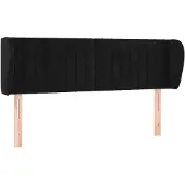 vidaXL Hoofdbord met randen 147x23x78/88 cm fluweel zwart