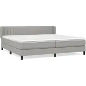 vidaXL Boxspring met matras stof lichtgrijs 200x200 cm