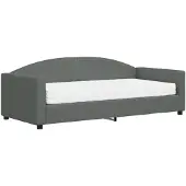 vidaXL Slaapbank met matras 90x190 cm stof donkergrijs