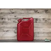 Gelg Stalen Jerrycan 10L - Rood - Duurzaam en Veelzijdig - Robuust - Perfect voor in de mancave - Exclusief drank