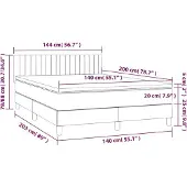 vidaXL Boxspring met matras stof donkergrijs 140x200 cm