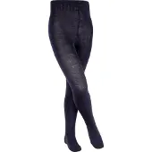 Falke Comfort Wool dik eenkleurig wol panty kinderen blauw - maat 98-104