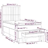 vidaXL Boxspring met matras stof taupe 80x200 cm