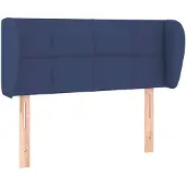 vidaXL Hoofdbord met randen 83x23x78/88 cm stof blauw