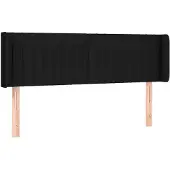 vidaXL Hoofdbord met randen 147x16x78/88 cm stof zwart
