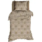 Satin d'or Dekbedovertrek Belgravia Beige Grijs Satijn-140 x 200 / 220 cm | 1-Persoons