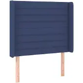 vidaXL Hoofdbord met randen 83x16x118/128 cm stof blauw