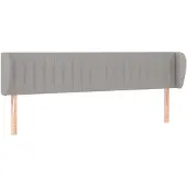 vidaXL Hoofdbord met randen 163x23x78/88 cm stof lichtgrijs