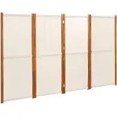 vidaXL Kamerscherm met 4 panelen 280x180 cm crèmewit
