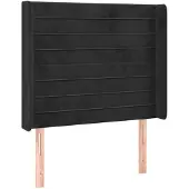 vidaXL Hoofdbord met randen 83x16x118/128 cm fluweel zwart