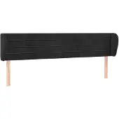 vidaXL Hoofdbord met randen 163x23x78/88 cm fluweel zwart