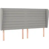 vidaXL Hoofdbord met randen 183x23x118/128 cm stof lichtgrijs