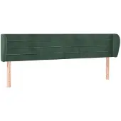 vidaXL Hoofdbord met randen 163x23x78/88 cm fluweel donkergroen