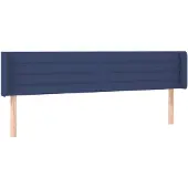 vidaXL Hoofdbord met randen 183x16x78/88 cm stof blauw