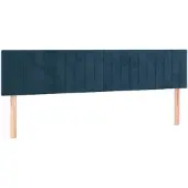 vidaXL Hoofdborden 160x5x78/88 cm fluweel donkerblauw