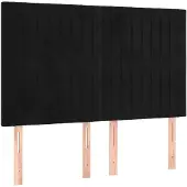 vidaXL Hoofdbord zwart 144x5x118/128 cm fluweel