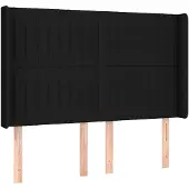 vidaXL Hoofdbord met randen 147x16x118/128 cm stof zwart