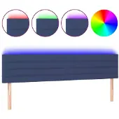 vidaXL Hoofdbord LED 160x5x78/88 cm stof blauw