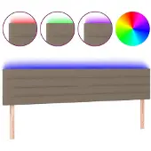 vidaXL Hoofdbord LED 180x5x78/88 cm stof taupe