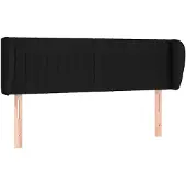 vidaXL Hoofdbord met randen 147x23x78/88 cm stof zwart