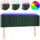 vidaXL Hoofdbord LED 147x16x78/88 cm fluweel donkergroen