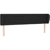 vidaXL Hoofdbord met randen 163x23x78/88 cm stof zwart