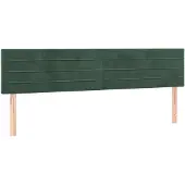 vidaXL Hoofdborden 200x5x78/88 cm fluweel donkergroen