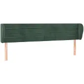 vidaXL Hoofdbord met randen 183x23x78/88 cm fluweel donkergroen