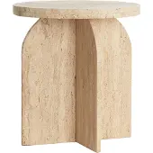 Light & Living Bijzettafel Ø41x48 cm OTINIA travertin zand (Naturel, 41x41x48 diameter: 41cm)