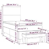 vidaXL Boxspring met matras stof zwart 100x200 cm