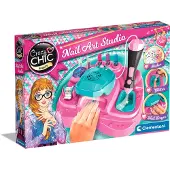Clementoni Crazy Chic - Nagelstudio voor Kinderen - Kinder Nagellak met Stickers, Glitters en Nageldroger - Vanaf 6 jaar