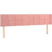 vidaXL Hoofdbord met randen 183x16x78/88 cm fluweel roze