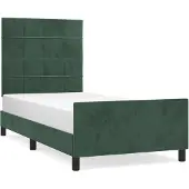 vidaXL Bedframe zonder matras 90x200 cm fluweel donkergroen