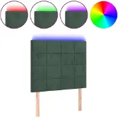 vidaXL Hoofdbord LED 80x5x118/128 cm fluweel donkergroen
