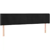 vidaXL Hoofdbord met randen 163x16x78/88 cm fluweel zwart