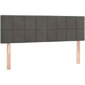 vidaXL Hoofdborden 144x5x78/88 cm fluweel donkergrijs