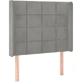 vidaXL Hoofdbord met randen 83x16x118/128 cm fluweel lichtgrijs