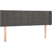 vidaXL Hoofdbord met randen 147x16x78/88 cm fluweel donkergrijs