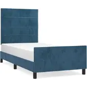 vidaXL Bedframe zonder matras 90x190 cm fluweel donkerblauw