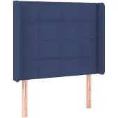 vidaXL Hoofdbord met randen 83x16x118/128 cm stof blauw