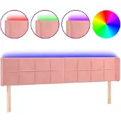 vidaXL Hoofdbord LED 163x16x78/88 cm fluweel roze