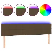 vidaXL Hoofdbord LED 200x5x78/88 cm stof donkerbruin