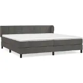 vidaXL Boxspring met matras fluweel donkergrijs 200x200 cm