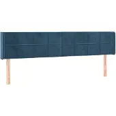 vidaXL Hoofdbord met randen 203x16x78/88 cm fluweel donkerblauw
