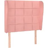 vidaXL Hoofdbord met randen 103x23x118/128 cm fluweel roze