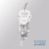 Vib - Speenkoord Konijn - Grijs - Babykleertjes - fopspenen - fopspeen - Rammelaars - baby cadeau - zwangerschap aankondiging