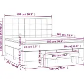 vidaXL Boxspring met matras fluweel roze 180x200 cm